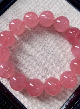 天然马达加斯粉水晶单圈手链粉晶