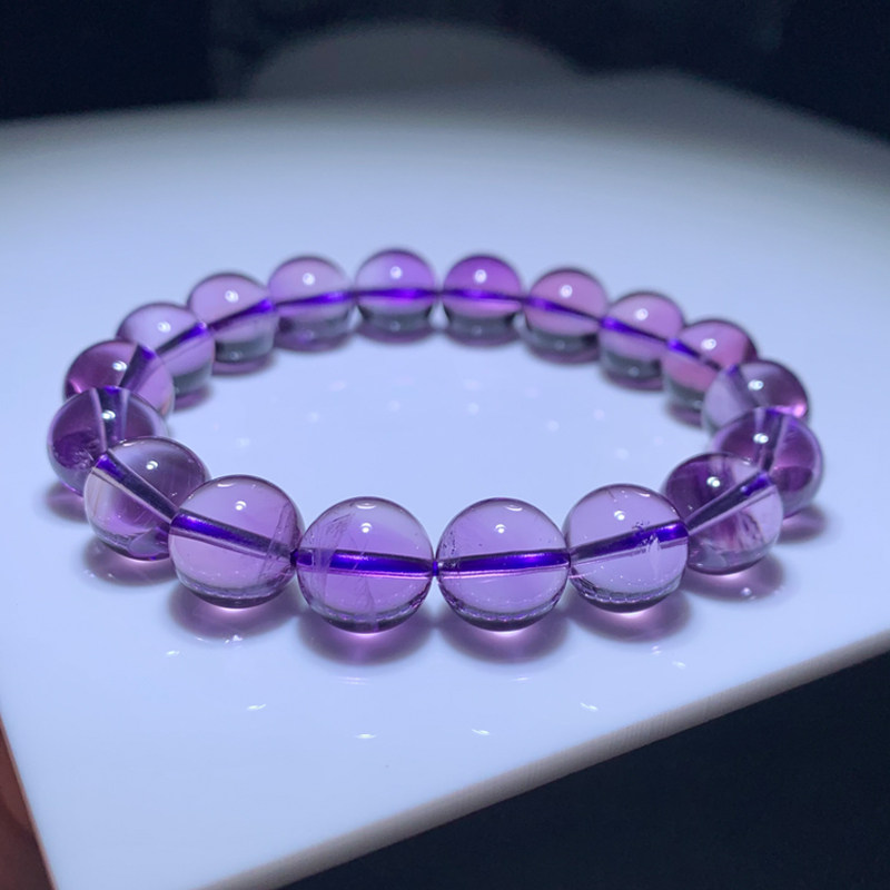 天然冰种巴西紫水晶手链单圈甜美时尚饰品手串送礼物男女生情侣款