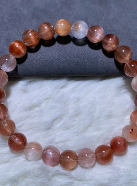 天然顺发粉紫兔毛单圈手链水晶女