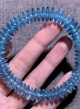 天然冰透托帕石盘珠手链情侣礼物