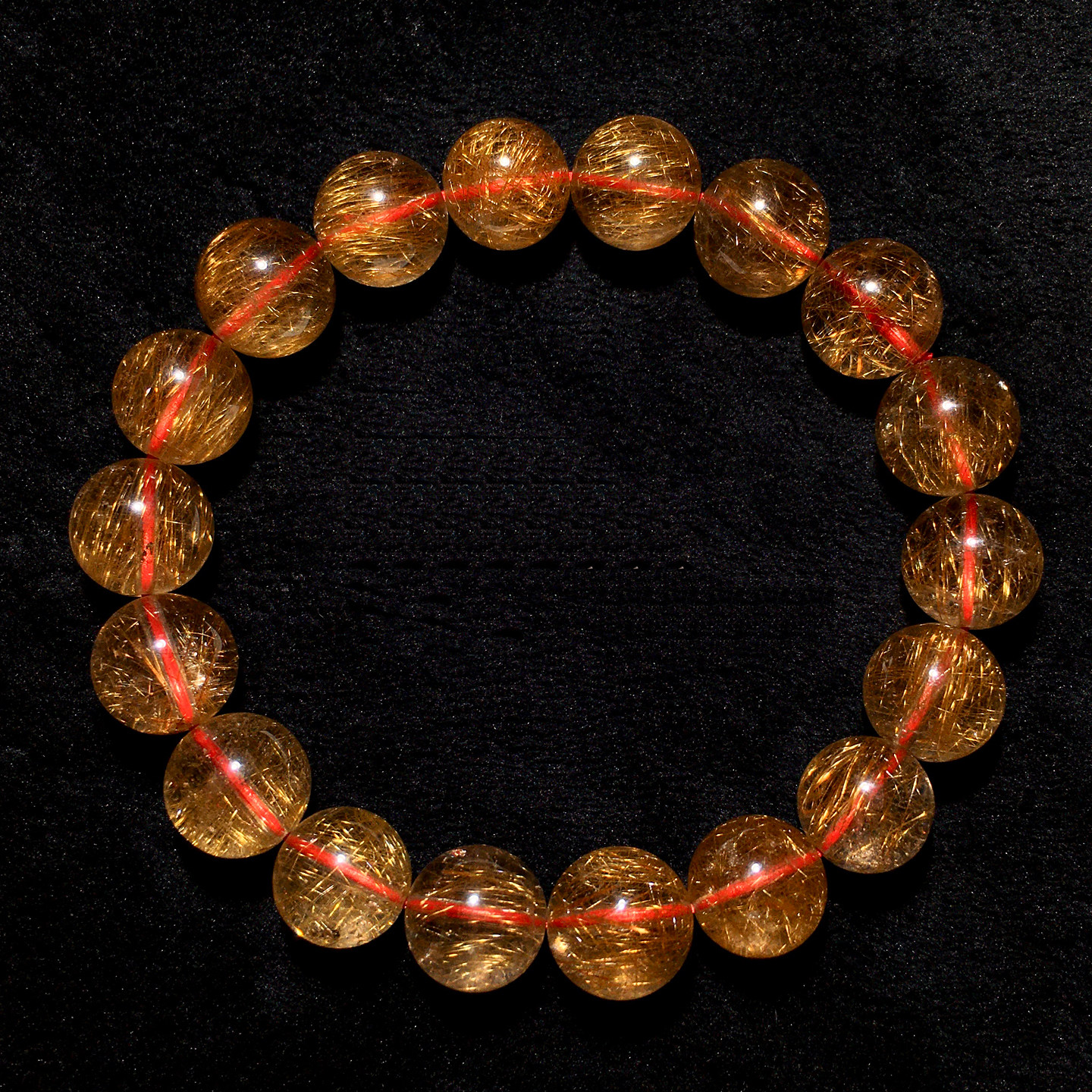 巴西天然顺发铜发晶手链金红钛晶水晶手串甜美饰品礼物情侣款男女