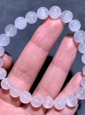 天然柔顺白兔毛水晶手链礼物情侣