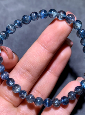 天然共生矿物草莓蓝晶石单圈手链