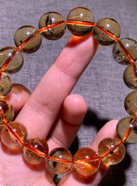 天然巴西透体黄海胆单圈手串饰品