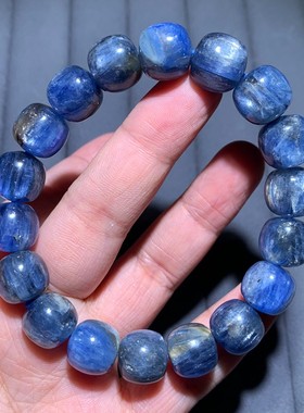 天然老型珠蓝晶石水晶共生蓝闪片