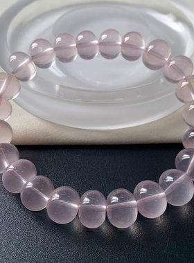 天然六芒星光粉晶车轮珠手链女生