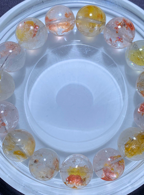 天然锦鲤原色红胶花单圈手链礼物