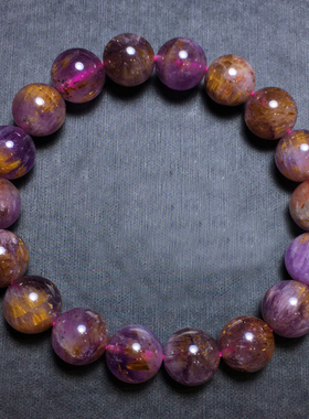 天然紫钛晶单圈手链佛珠饰品礼物