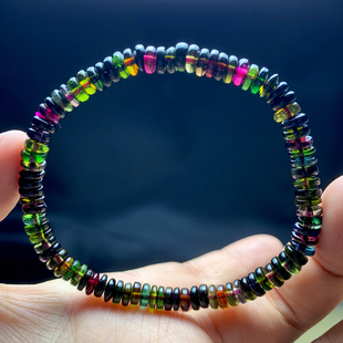 天然黑糖黑玫瑰碧玺盘珠单圈手链黑美人碧玺手串送礼物女一物一图