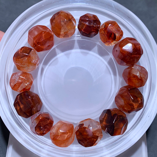 天然巴西胶花随形单珠原色异象水晶配饰红鸩羽矿种红幽灵礼物男女