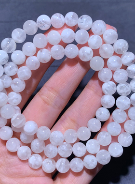 天然雪花幽灵三圈水晶手链礼物女