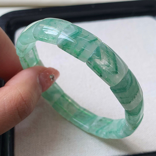 天然翠幽灵水晶手排聚宝盆金字塔满天星翠绿手链饰品情侣送礼男女