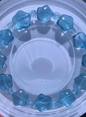 天然冰透托帕石星星手链随形水晶