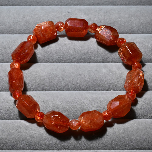 天然爆闪金太阳随形水晶手链饰品