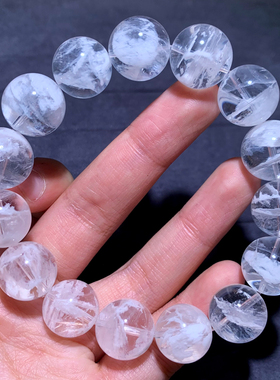 天然白雪花幽灵单圈手链白婚纱女