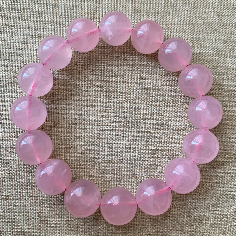 天然马达加斯加芙蓉石粉晶手链果冻粉水晶马粉手串粉饰品送礼物女