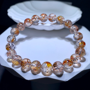 天然透体共生黑云母手链黑色草莓水晶超七送礼物男女生情侣款配饰