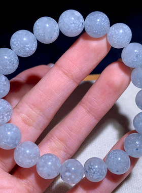 天然蓝兔毛团团单圈手串水晶饰品