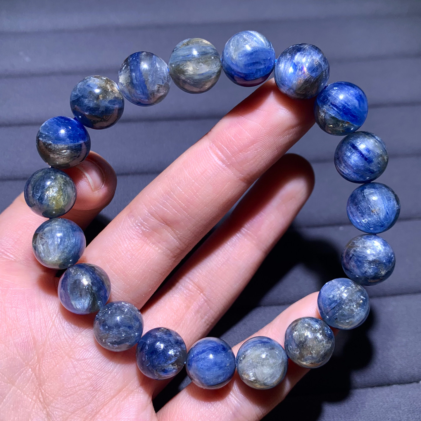 天然共生矿物蓝晶石单圈手串手链