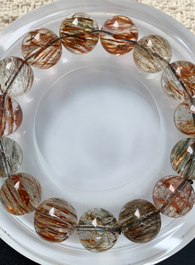 天然顺发冰透黑金超手链饰品男女