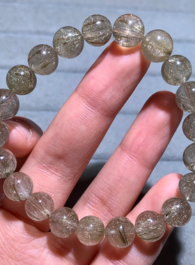 天然浓密银发晶单圈手链饰品女生