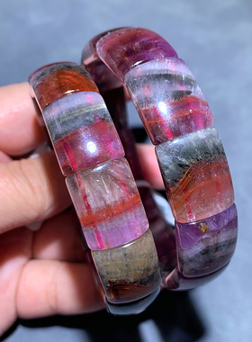 天然极光23紫幽灵水晶饰品