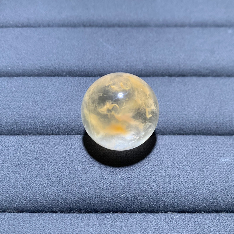 天然冰透兔毛球冰透顺发彩发晶