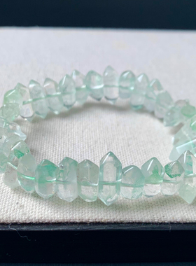 天然冰透翠幽灵双尖手链送礼情侣