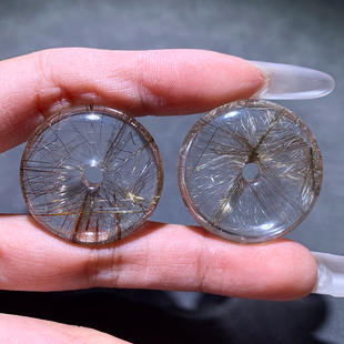 天然维纳斯银发晶平安扣吊坠透体魔鬼发发晶饰品送礼物男女情侣款