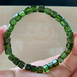 天然巴西绿碧玺随形手链透润绿宝石手串水晶送礼物甜美饰品情侣款