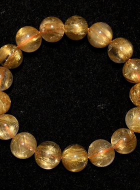 天然浓密顺发金发晶单圈水晶手串