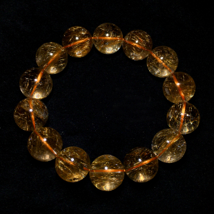 天然透体顺发铜发晶手链巴西金红钛晶水晶手串时尚 饰品礼物情侣款