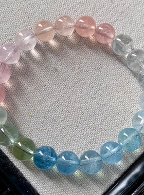 天然冰透渐变摩根石手链水晶饰品