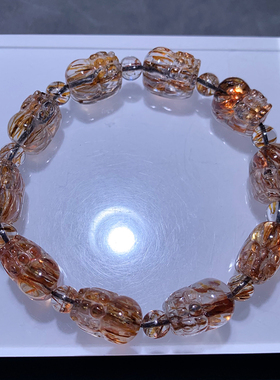 天然黑金超貔貅手串顺发超七雕刻