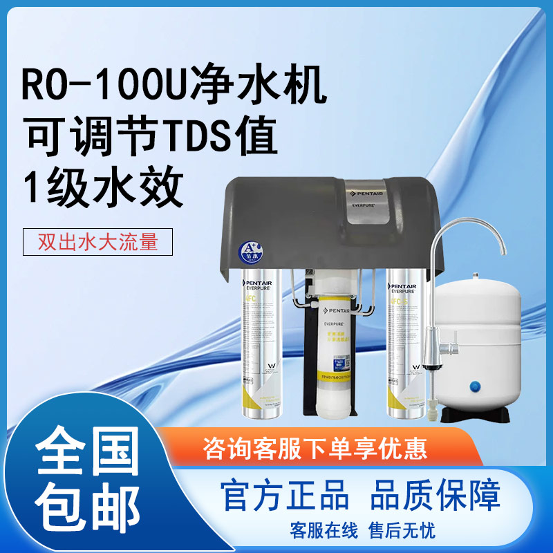 爱惠浦RO-100U RO-200U反渗透净水器RO纯水机商用调节TDS值净水机