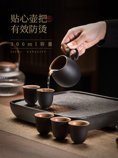 定制言和堂 乌金石茶盘 功夫茶具套装家用简约整套干泡石茶台小套