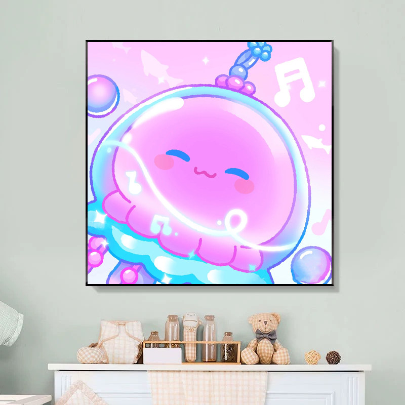蛋仔派对主唱耀星数字油画diy填色画手工绘画丙烯颜料儿童游戏