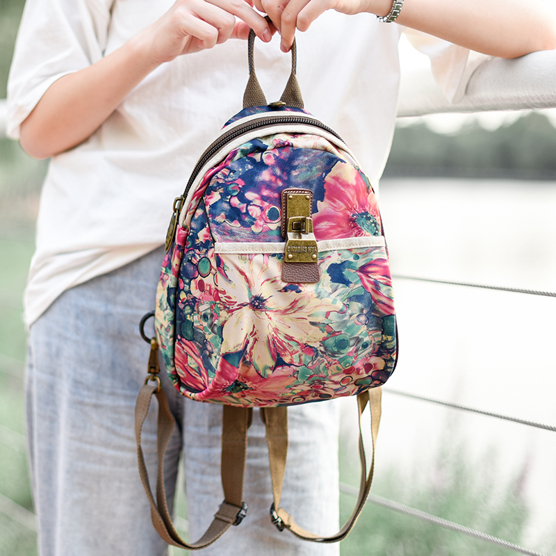 阎双新款迷你休闲印花两用小背包