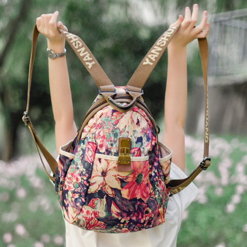 阎双创造双肩包女士可斜挎两用包