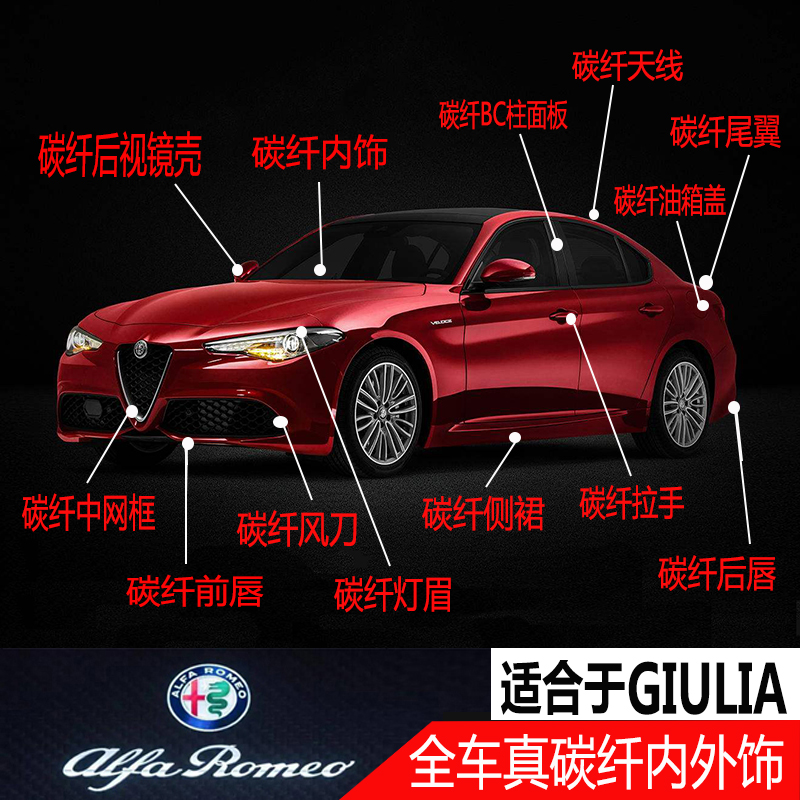 点缤阿尔法罗密欧碳纤维外饰