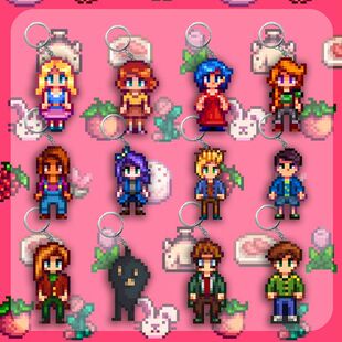 星露谷物语谢恩周边钥匙扣海莉塞巴斯蒂安盖尔山姆欧特人物挂件全