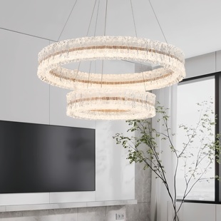 意式现代原版天鹅湖轻奢客厅吊灯大气餐厅卧室别墅圆形吊灯圈圈灯