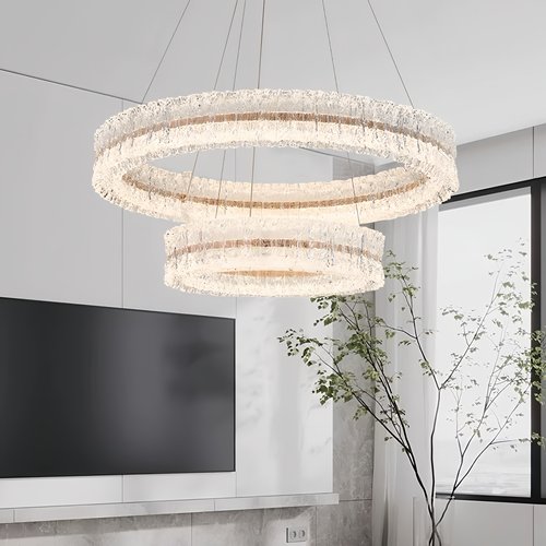 意式现代原版天鹅湖轻奢客厅吊灯大气餐厅卧室别墅圆形吊灯圈圈灯