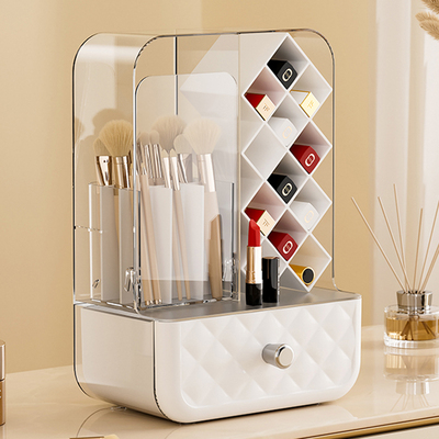 桌面防尘高级感化妆品收纳盒多格