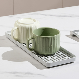 家用双层加高沥水盘长方形卫生间厨房杯子茶几托盘塑料置物架茶盘