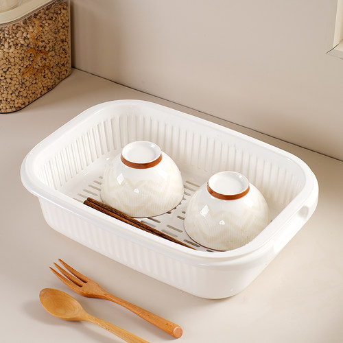 双层塑料多功能沥水碗筷餐具收纳