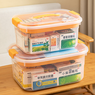 大容量药品药物收纳盒分格家用急救箱药盒收纳箱医疗箱 药箱家庭装