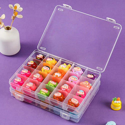 萌粒展示盒盲盒小摆件透明收纳盒