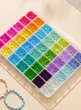 手工串珠收纳盒散珠首饰琉璃米珠手作材料透明分格盒桌面杂物整理