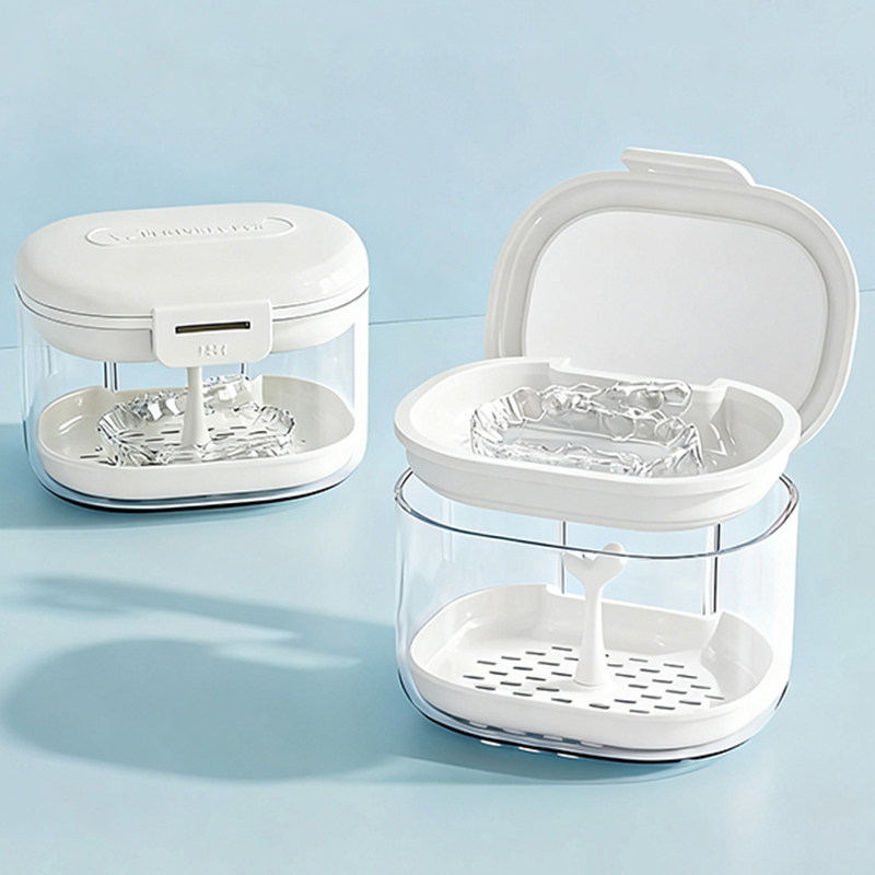 牙套收纳盒隐形儿童正畸保持器牙齿矫正器清洗便携老人假牙洁齿盒